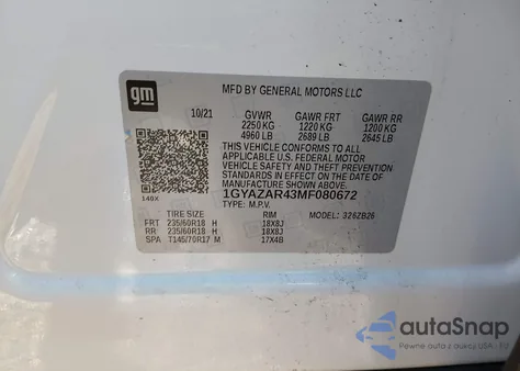 2021 Cadillac Xt4 Fwd Luxury from USA, damaged, VIN 1GYAZAR43MF080672